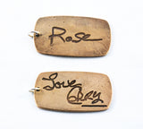 Actual HANDWRITING Jewelry Signature Keychain - Rustic Double Sided Bronze Keychain