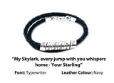 Double Stranded Genuine Leather and Sterling Men's and Women's Secret Message Bracelet