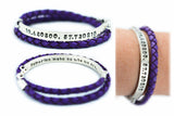 Coordinates Leather Wrap Bracelet - Leather and Silver Bracelet - Unisex Bracelet