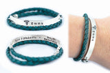 Medical Alert Leather Wrap Bracelet - Unisex Medical Alert ID Bracelet