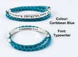 Coordinates Leather Wrap Bracelet - Leather and Silver Bracelet - Unisex Bracelet