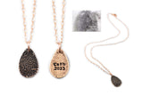 Bronze Teardrop Fingerprint Pendant Necklace