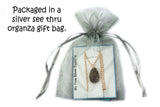 Bronze Teardrop Fingerprint Pendant Necklace