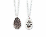 Small Tear Drop Fingerprint Necklace