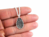 Small Tear Drop Fingerprint and Handwriting Necklace
