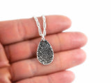 Small Tear Drop Fingerprint Necklace