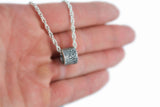 Fingerprint Necklace, Fingerprint Bead using an ink print - Memorial fingerprint jewelry