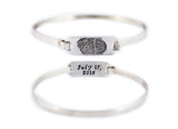 Fingerprint Tension Sterling Silver Bracelet - Memorial fingerprint jewelry