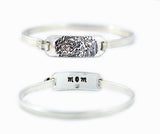 Fingerprint Tension Sterling Silver Bracelet - Memorial fingerprint jewelry