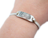 Fingerprint Tension Sterling Silver Bracelet - Memorial fingerprint jewelry