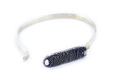 Fingerprint Tension Sterling Silver Bracelet - Memorial fingerprint jewelry