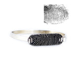 Fingerprint Tension Sterling Silver Bracelet - Memorial fingerprint jewelry