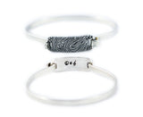 Fingerprint Tension Sterling Silver Bracelet - Memorial fingerprint jewelry