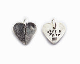 Pet Print and Owner's Fingerprint Silver Pendant Necklace