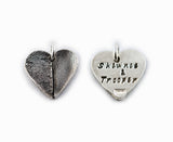 Pet Print and Owner's Fingerprint Silver Pendant Necklace