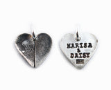 Pet Print and Owner's Fingerprint Silver Pendant Necklace