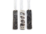 Hidden Fingerprint Pendant with name and design of choice on the front - Rectangle