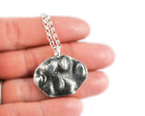 3D Silver Paw Print Necklace - YOUR Cat or small Dog's Actual Paw Print