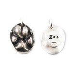 3D Silver Paw Print Necklace - YOUR Cat or small Dog's Actual Paw Print