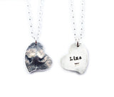 3D Heart Shaped Silver Cat Nose Print Necklace - YOUR Cat's Actual Nose Print