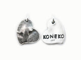 3D Heart Shaped Silver Cat Nose Print Necklace - YOUR Cat's Actual Nose Print