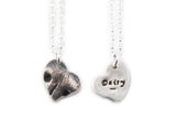 3D Heart Shaped Silver Dog Nose Print Necklace - YOUR Dog's Actual Nose Print