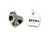 3D Heart Shaped Silver Dog Nose Print Necklace - YOUR Dog's Actual Nose Print