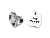 3D Heart Shaped Silver Dog Nose Print Necklace - YOUR Dog's Actual Nose Print