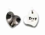 3D Heart Shaped Silver Dog Nose Print Necklace - YOUR Dog's Actual Nose Print