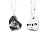 3D Heart Shaped Silver Dog Nose Print Necklace - YOUR Dog's Actual Nose Print