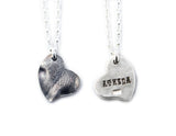 3D Heart Shaped Silver Dog Nose Print Necklace - YOUR Dog's Actual Nose Print