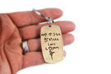 Actual HANDWRITING Keychain - Rustic Design With Colour & Handwriting Bronze Dog Tag Keychain