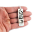 Rectangle Fingerprint Pendant with Name(s) or Initial(s) on the Back