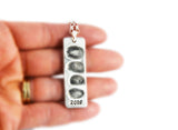 Hidden Fingerprint Pendant with name and design of choice on the front - Rectangle