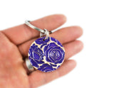 Actual HANDWRITING Keychain - Rustic Design With Colour & Handwriting Bronze Circle Keychain