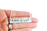 Actual Writing Signature Single Sided on a Silver Necklace