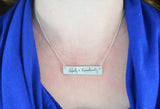 Actual Writing Signature Double Sided on a Silver Necklace