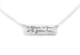 Actual Writing Signature Single Sided on a Silver Necklace