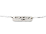 Actual Writing Signature Single Sided on a Silver Necklace