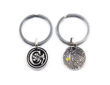 Monogram & Fingerprint Necklace - Memorial fingerprint pendant