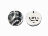 Pet Print and Owner's Fingerprint Silver Pendant Necklace