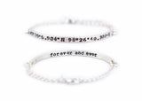 Latitude and Longitude Coordinates sterling silver bracelet