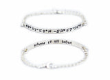 Latitude and Longitude Coordinates sterling silver bracelet