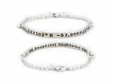 Latitude and Longitude Coordinates sterling silver bracelet