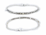 Latitude and Longitude Coordinates sterling silver bracelet
