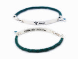 Medical Alert Leather and Sterling Silver Fashionable Medical ID Bracelet - Unisex