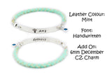 Medical Alert Leather and Sterling Silver Fashionable Medical ID Bracelet - Unisex