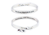 Fashionable Medical ID Alert Bangle Bracelet - Women and Teens Sterling Silver Bracelet