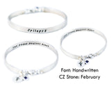 Fashionable Medical ID Alert Bangle Bracelet - Women and Teens Sterling Silver Bracelet