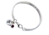 Fashionable Medical ID Alert Bangle Bracelet - Women and Teens Sterling Silver Bracelet